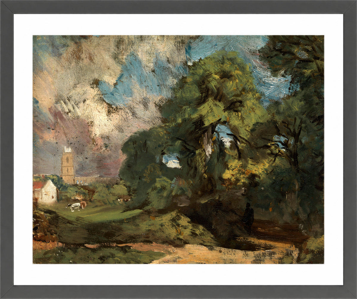 John Constable Print, Stoke-by-Nayland (ca in a dark grey frame