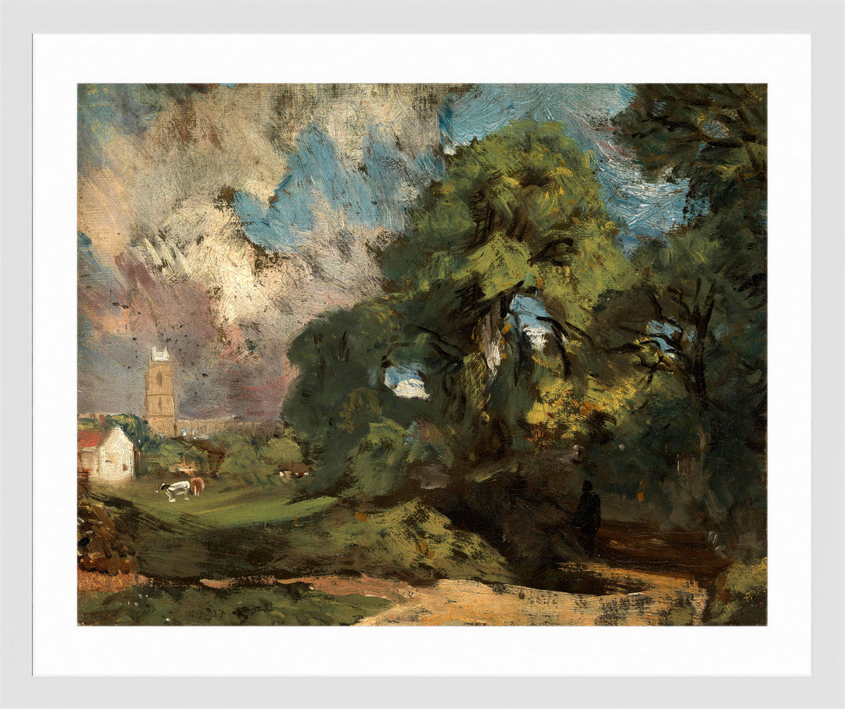 John Constable Print, Stoke-by-Nayland (ca in a white frame