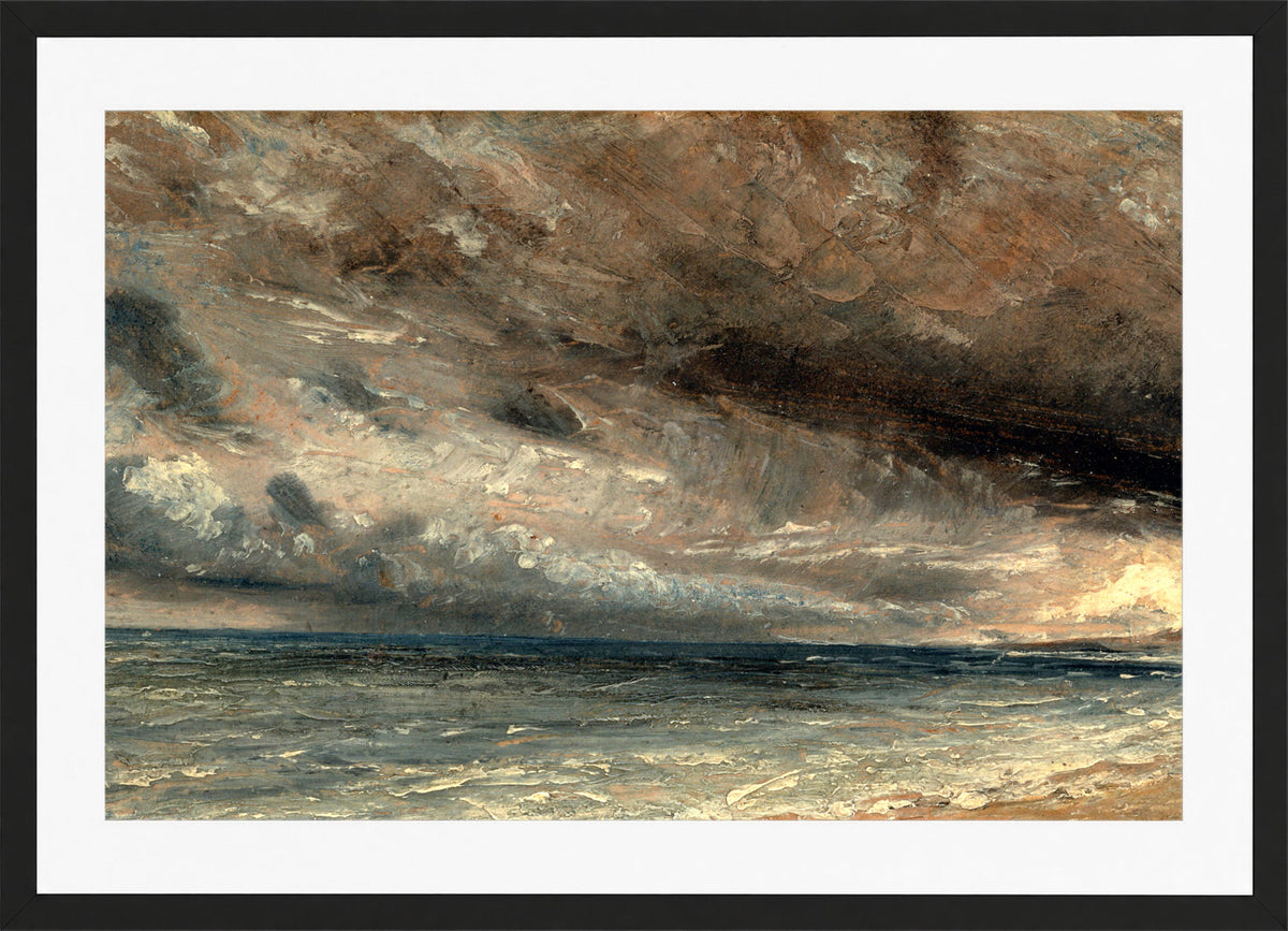 John Constable Print, Stormy Sea, Brighton (ca in a black frame