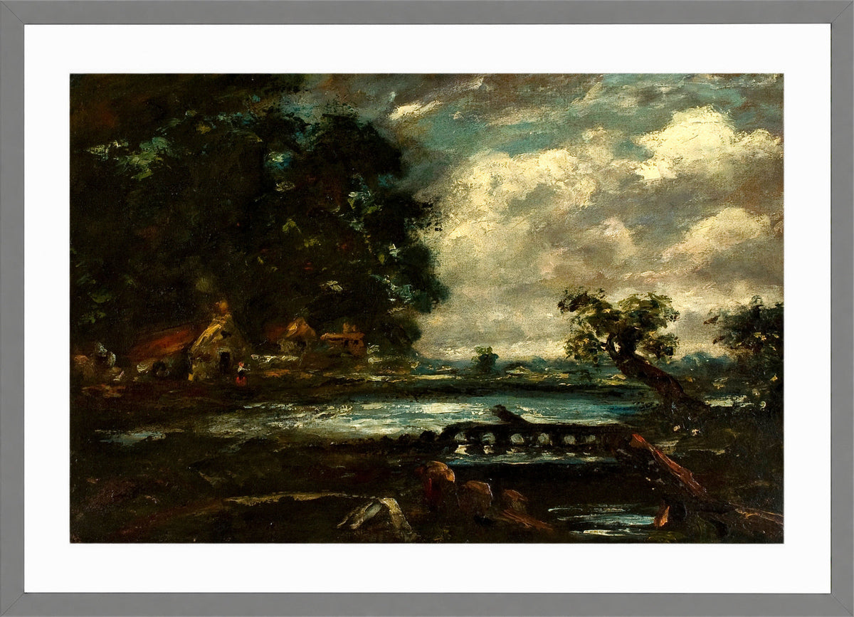 John Constable Print, Study for ‘The Leaping Horse’ in a light grey frame
