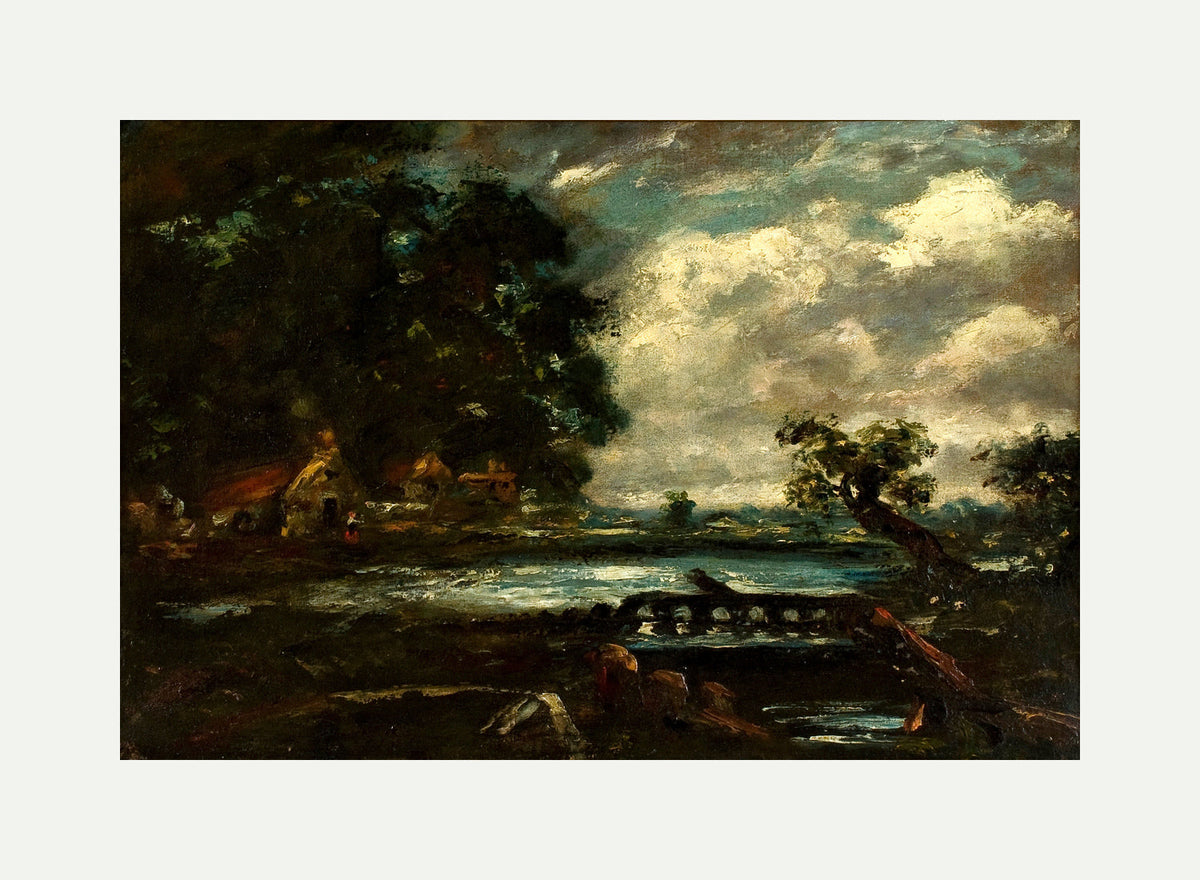 John Constable Print, Study for ‘The Leaping Horse’ with an off-white border for rolled canvas
