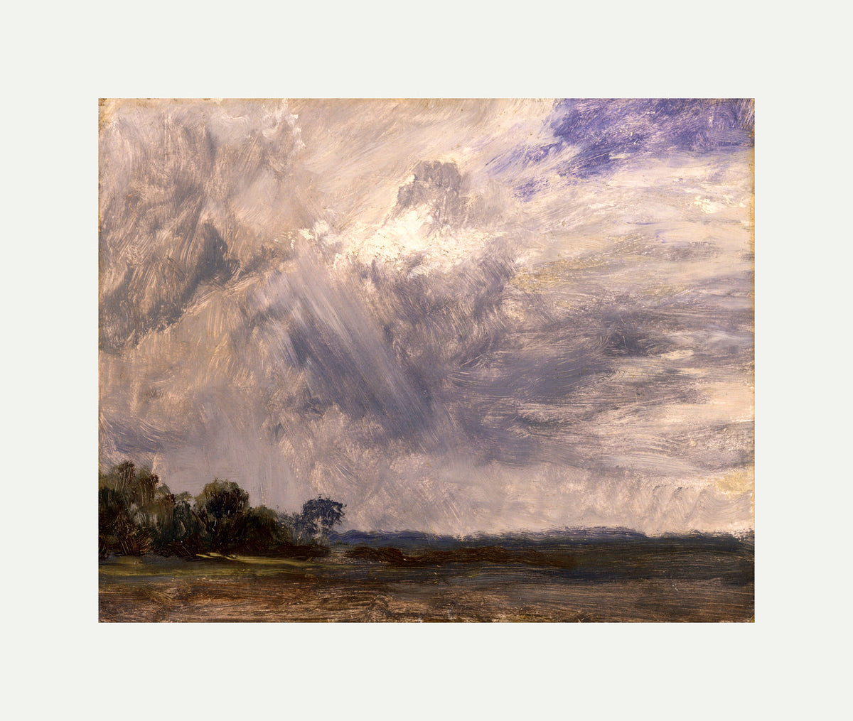 John Constable Print, Study of a Cloudy Sky (ca with an off-white border for rolled canvas
