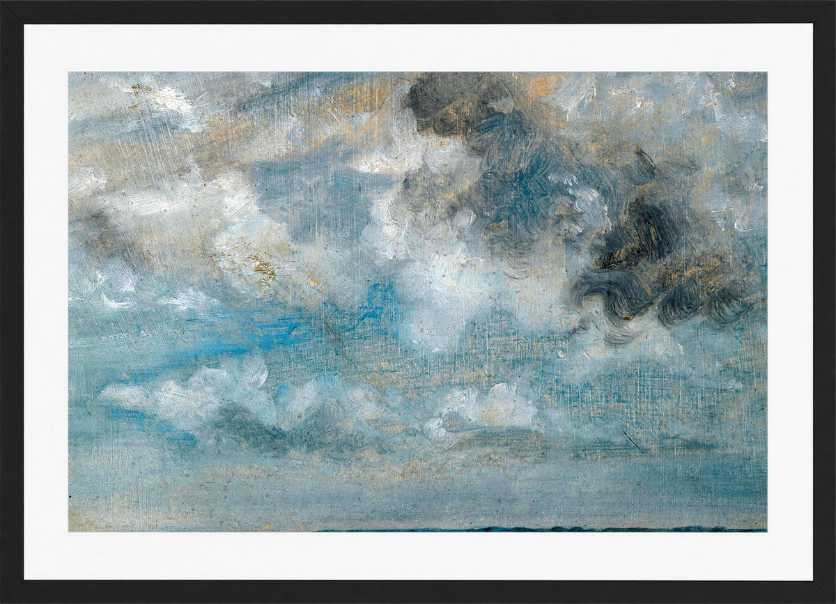John Constable Print, Study Of Clouds in a black frame