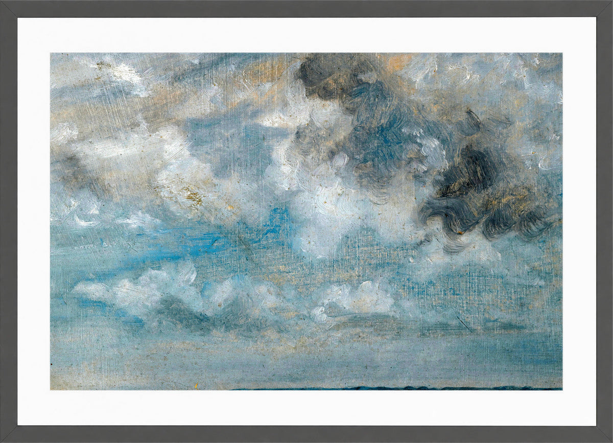 John Constable Print, Study Of Clouds in a dark grey frame