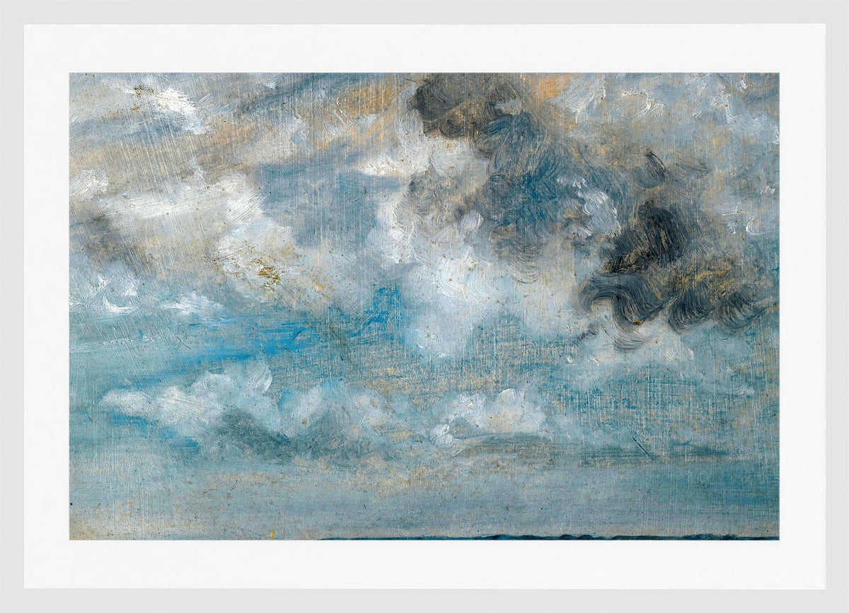 John Constable Print, Study Of Clouds in a white frame