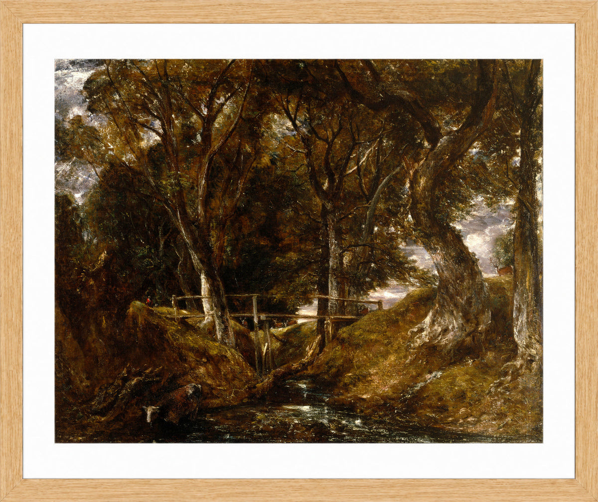 John Constable Print, The Dell at Helmingham Park in an oak frame