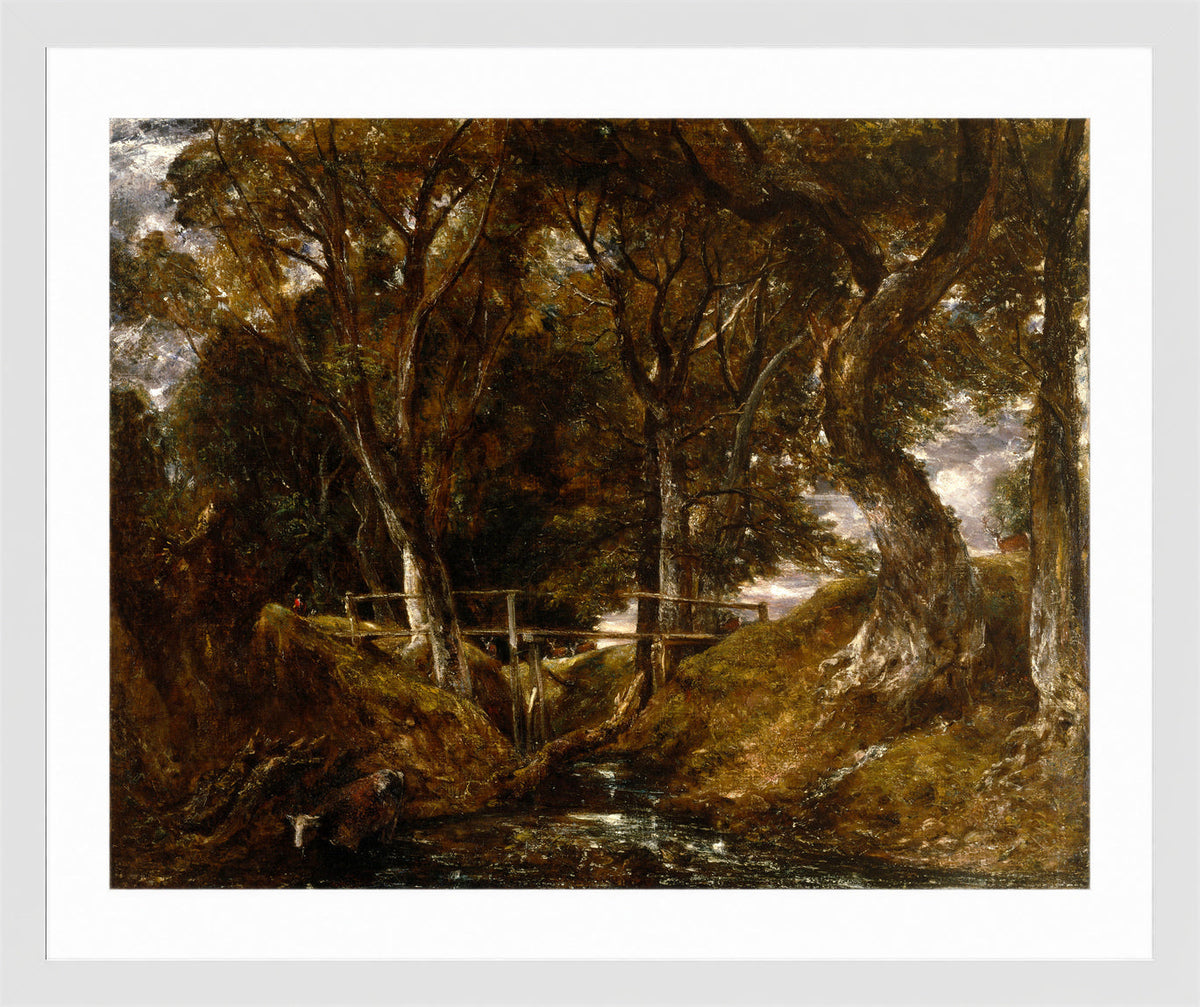 John Constable Print, The Dell at Helmingham Park in a white frame