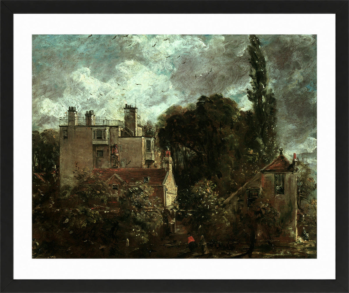 John Constable Print, The Grove, or the Admiral’s House in Hampstead (between 1821 and 1822) in a black frame