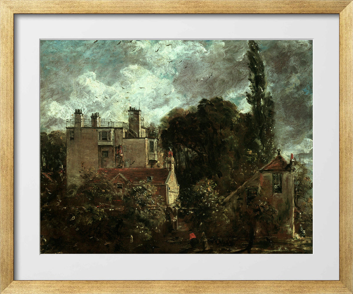 John Constable Print, The Grove, or the Admiral’s House in Hampstead (between 1821 and 1822) in a gold frame