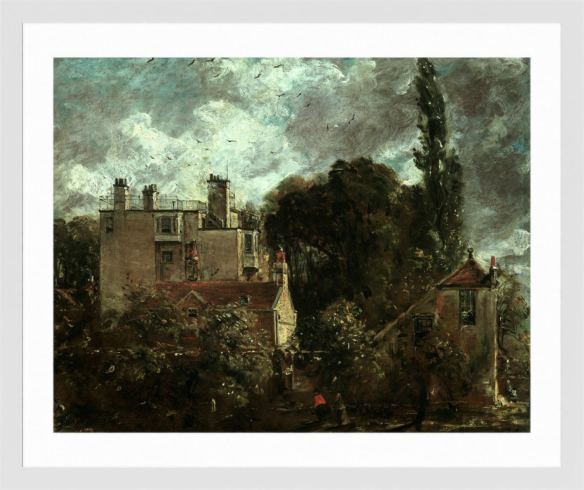 John Constable Print, The Grove, or the Admiral’s House in Hampstead (between 1821 and 1822) in a white frame