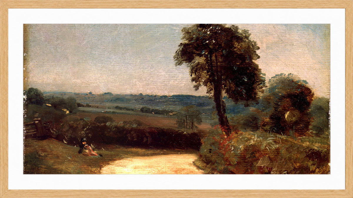 John Constable Print, The Lane from East Bergholt to Flatford (1812) in an oak frame