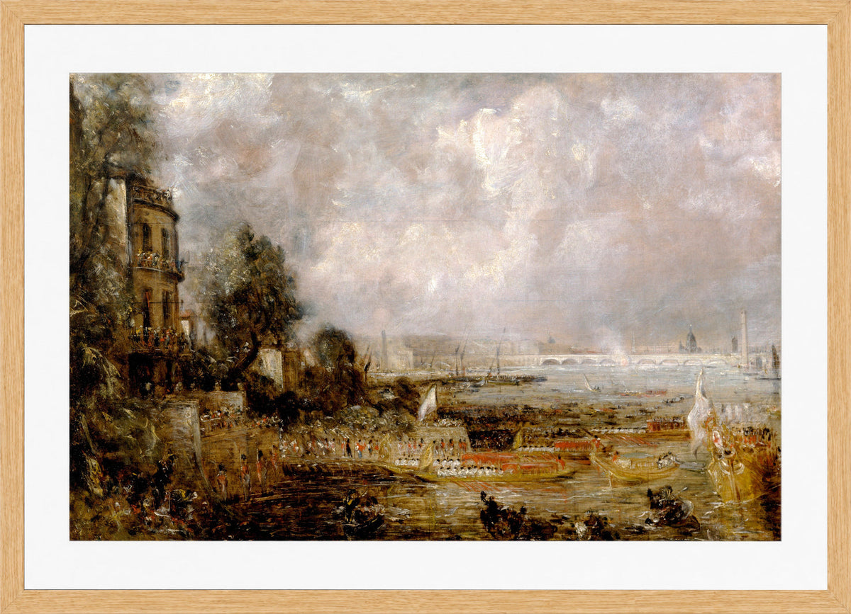 John Constable Print, The Opening of Waterloo Bridge in an oak frame