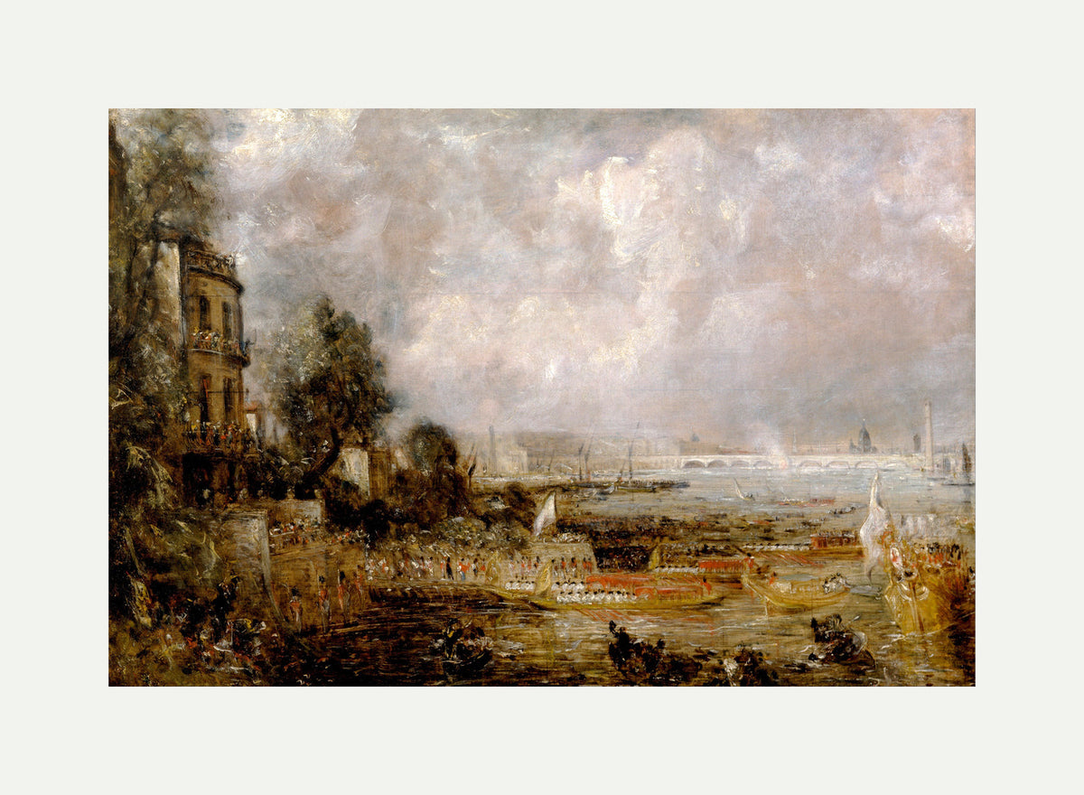 John Constable Print, The Opening of Waterloo Bridge with an off-white border for rolled canvas