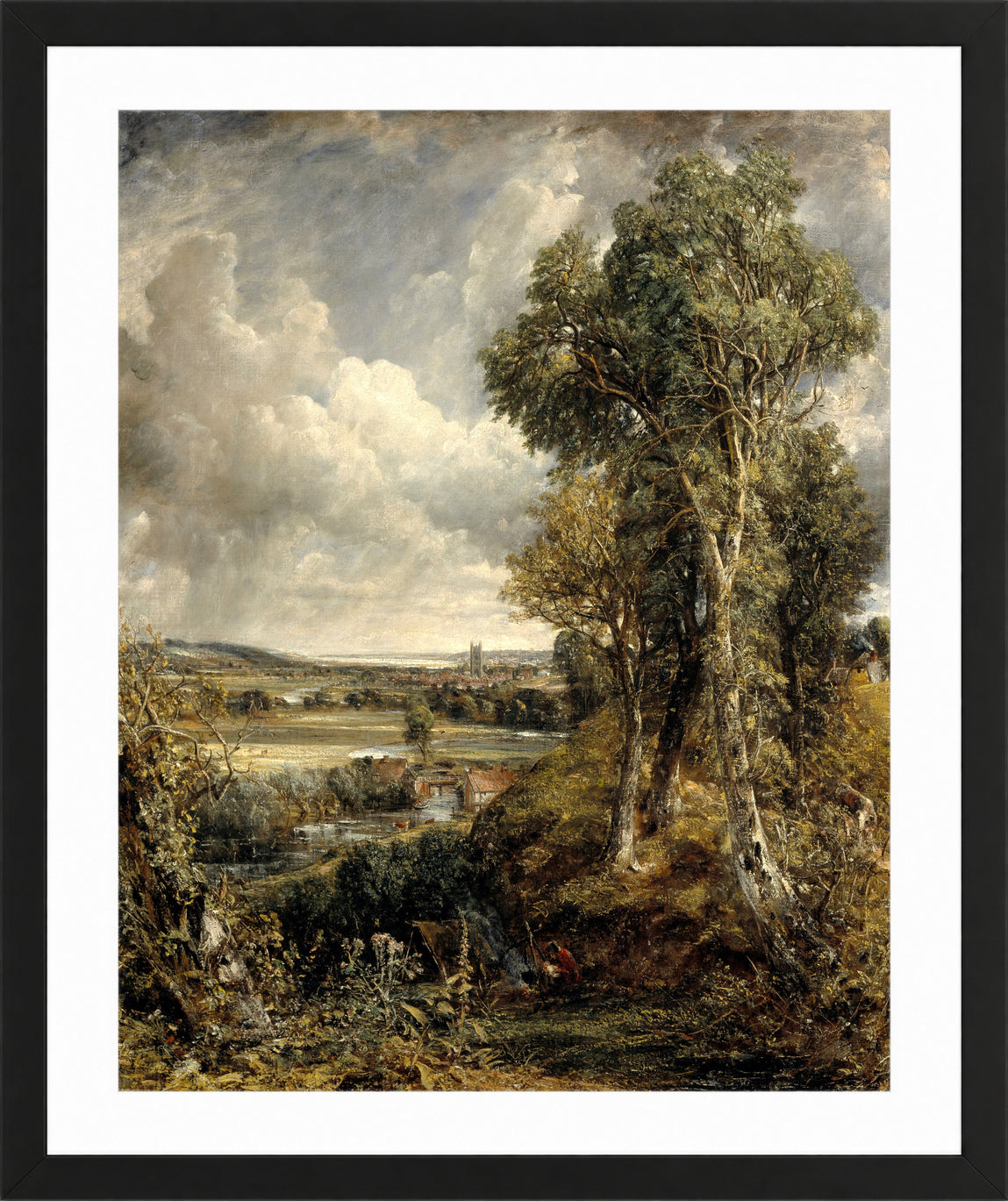 John Constable Print, The Vale of Dedham in a black frame