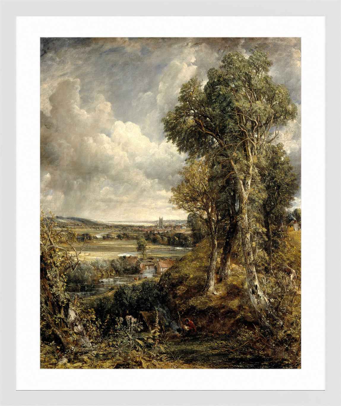 John Constable Print, The Vale of Dedham in a white frame