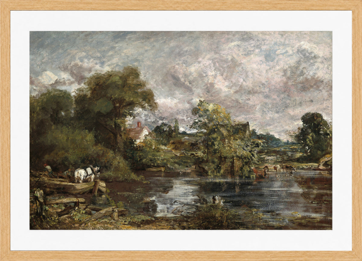 John Constable Print, The White Horse (1818-1819) in an oak frame