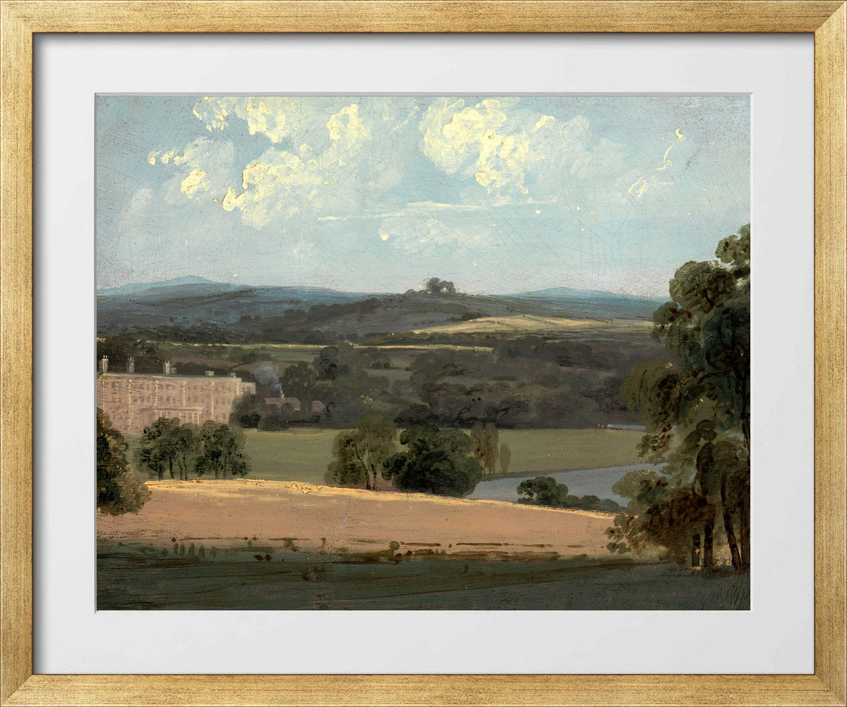 John Constable Print, Trentham Park in a gold frame