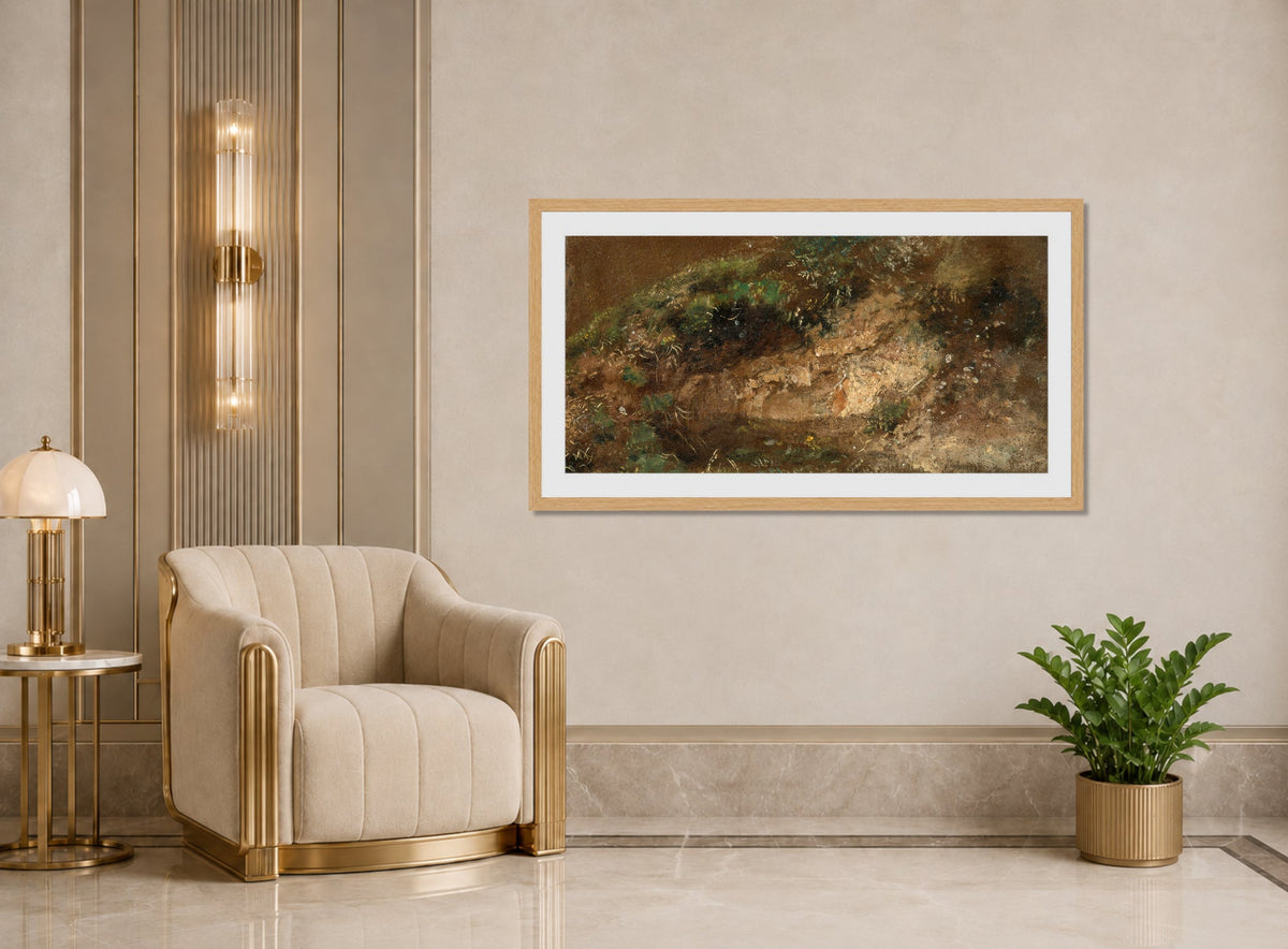 John Constable Print, Undergrowth (ca displayed in an Art Deco interior