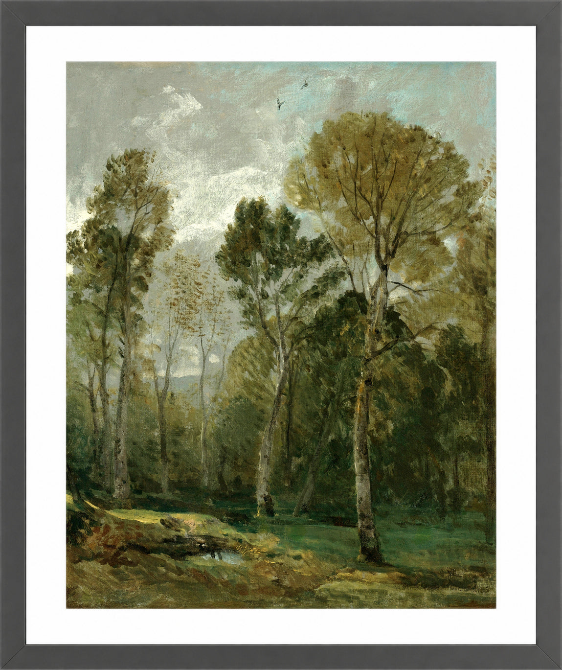 John Constable Print, View Of A Copse in a dark grey frame