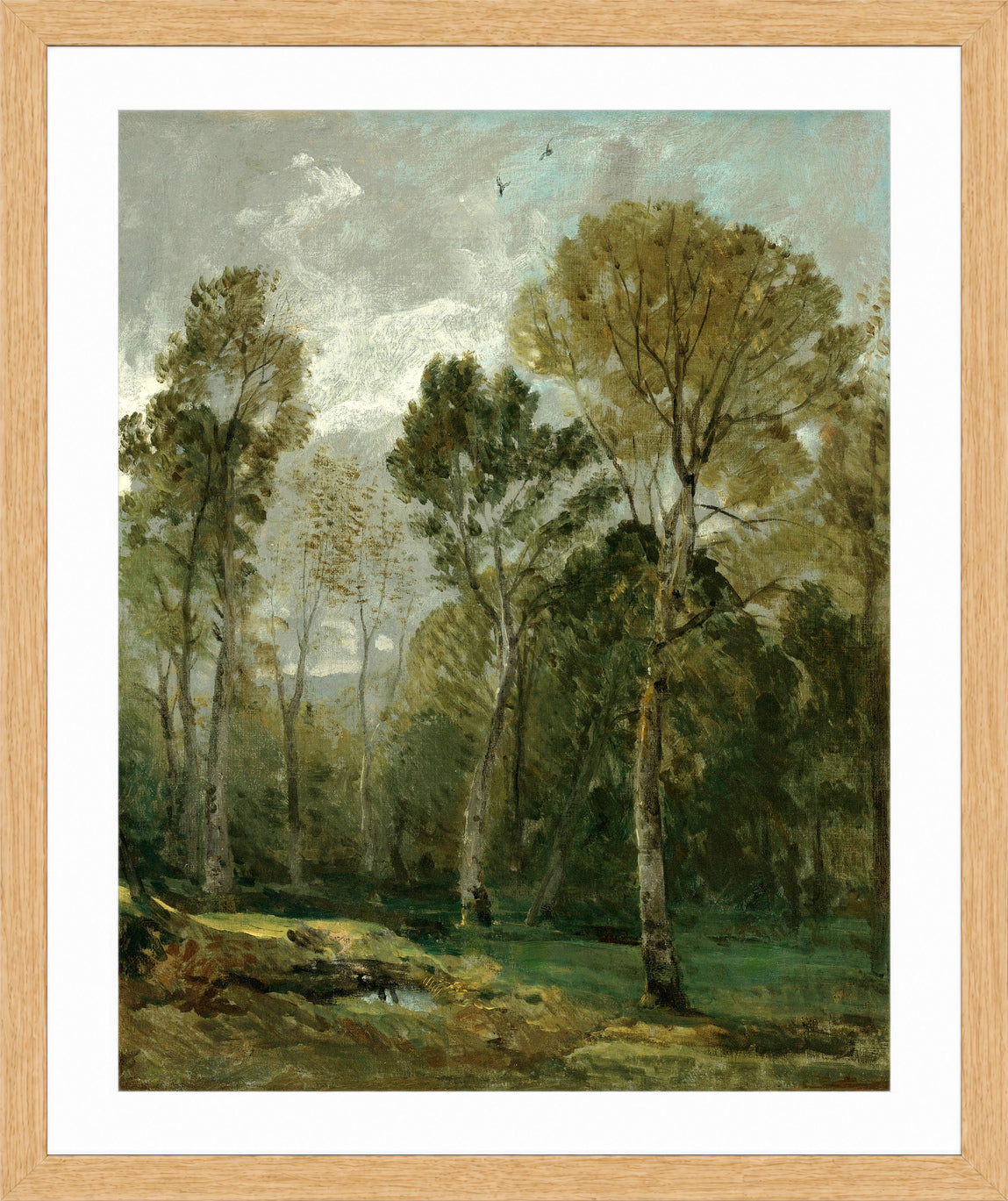 John Constable Print, View Of A Copse in an oak frame