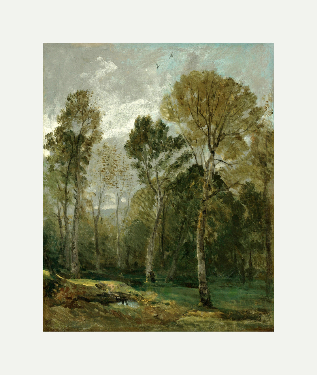 John Constable Print, View Of A Copse with an off-white border for rolled canvas