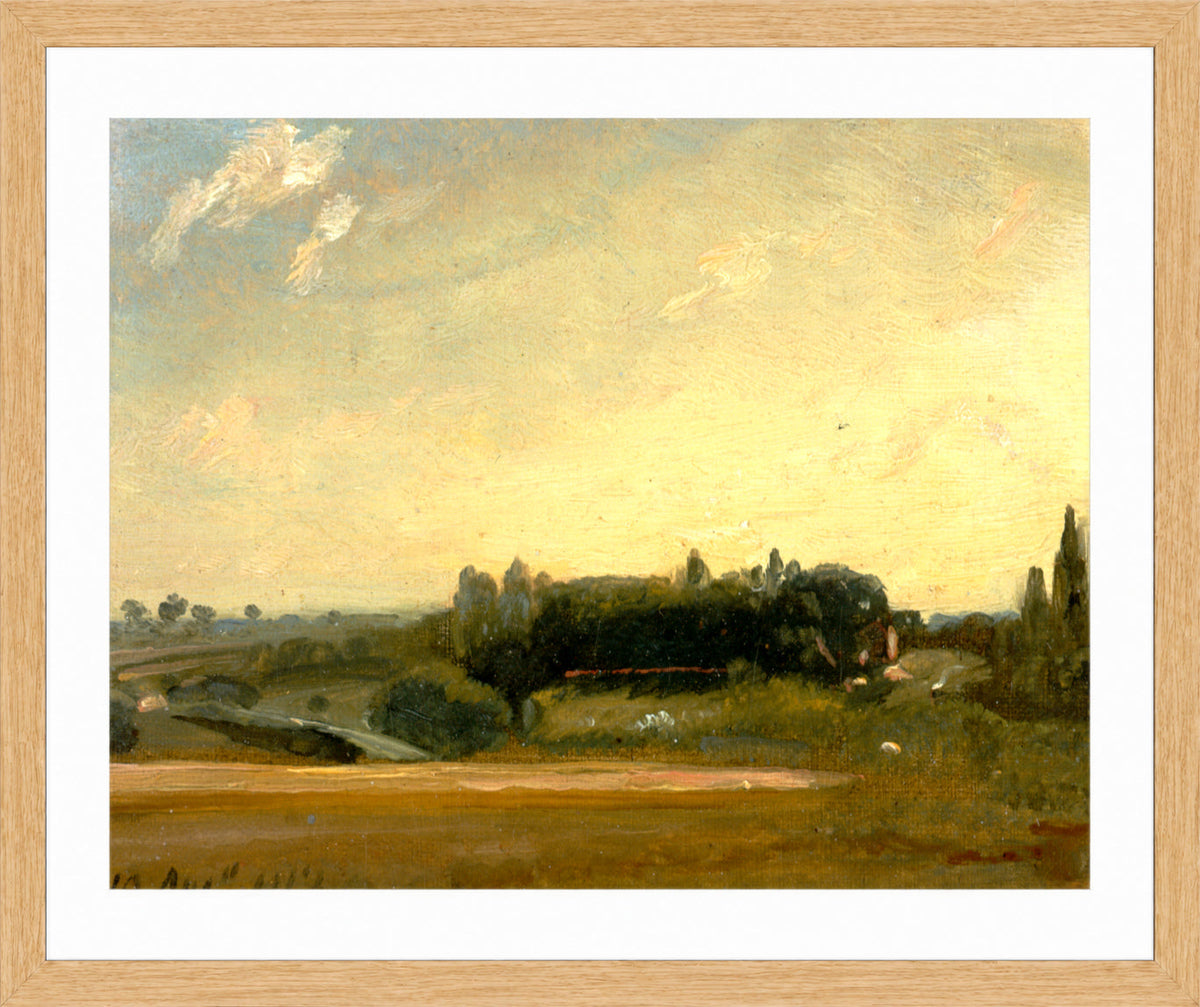 John Constable Print, View Towards the Rectory, East Bergholt (1813) in an oak frame