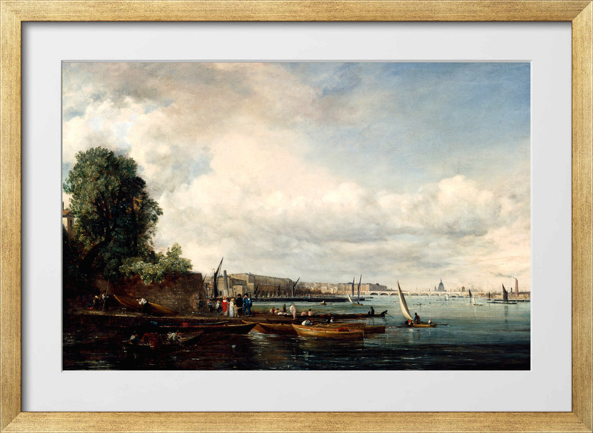 John Constable Print, Waterloo Bridge (circa 1820) in a gold frame