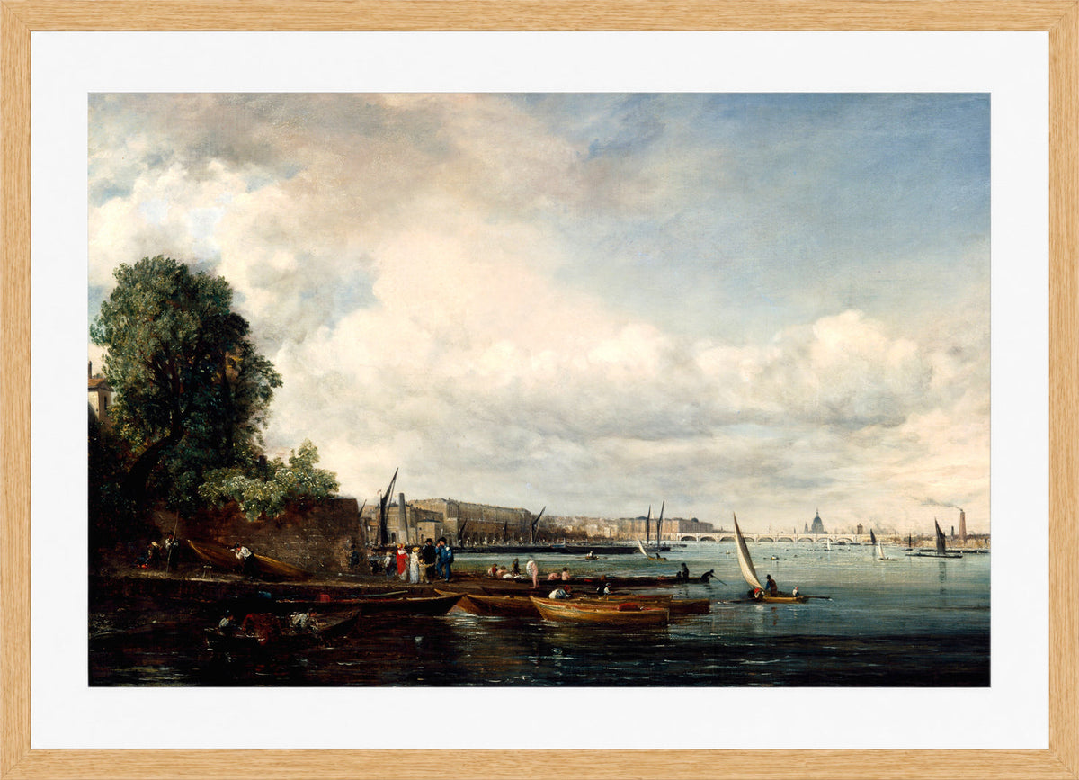 John Constable Print, Waterloo Bridge (circa 1820) in an oak frame