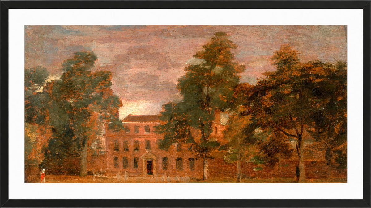 John Constable Print, West Lodge, East Bergholt (1813-1816) in a black frame