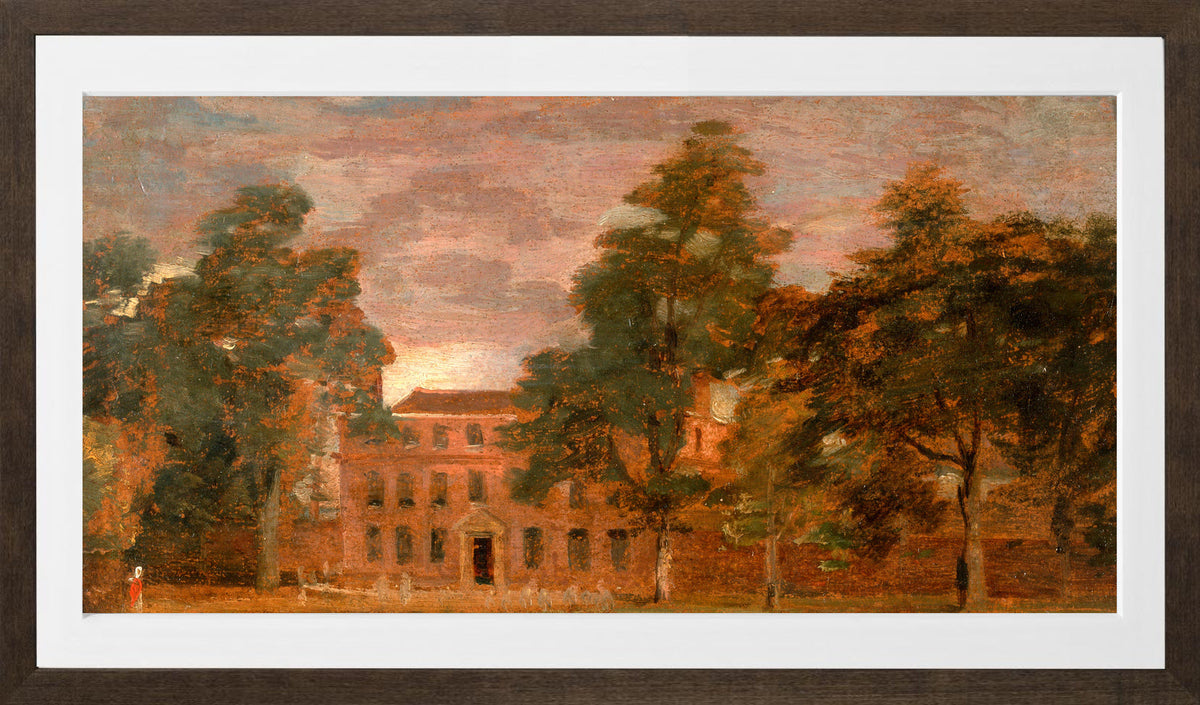 John Constable Print, West Lodge, East Bergholt (1813-1816) in a brown frame