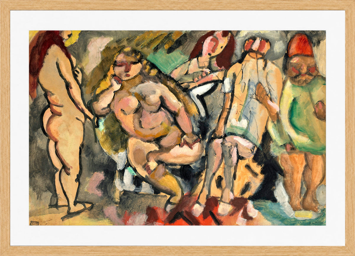 Jules Pascin Print, À Tunis (1921) in an oak frame