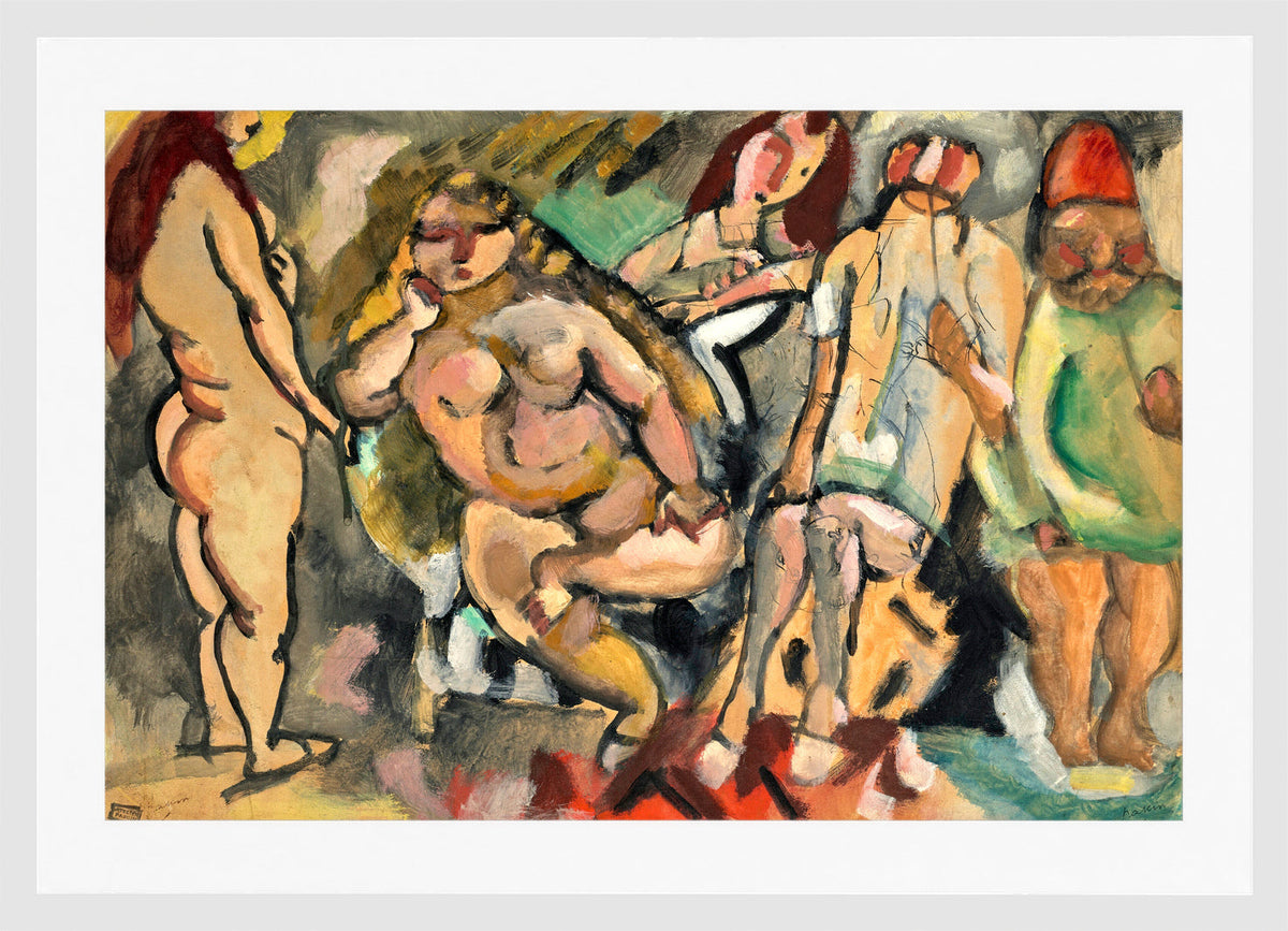 Jules Pascin Print, À Tunis (1921) in a white frame