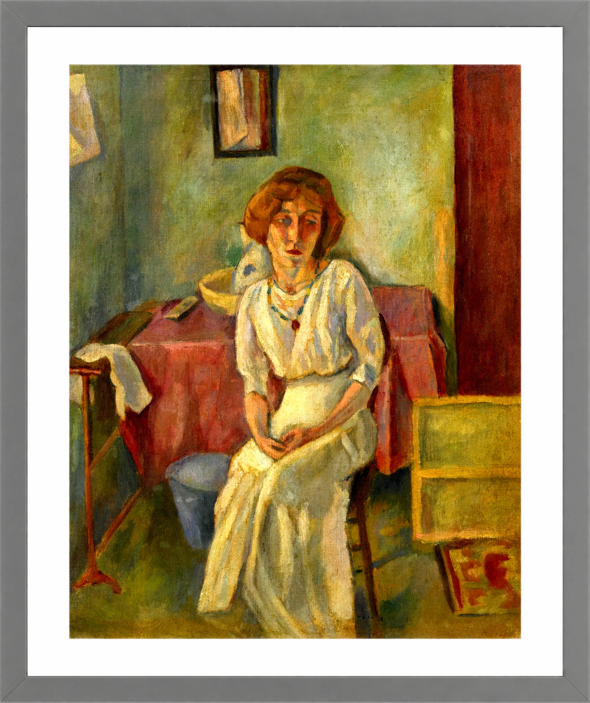 Jules Pascin Print, Hermine David à l’atelier (circa 1915) in a light grey frame