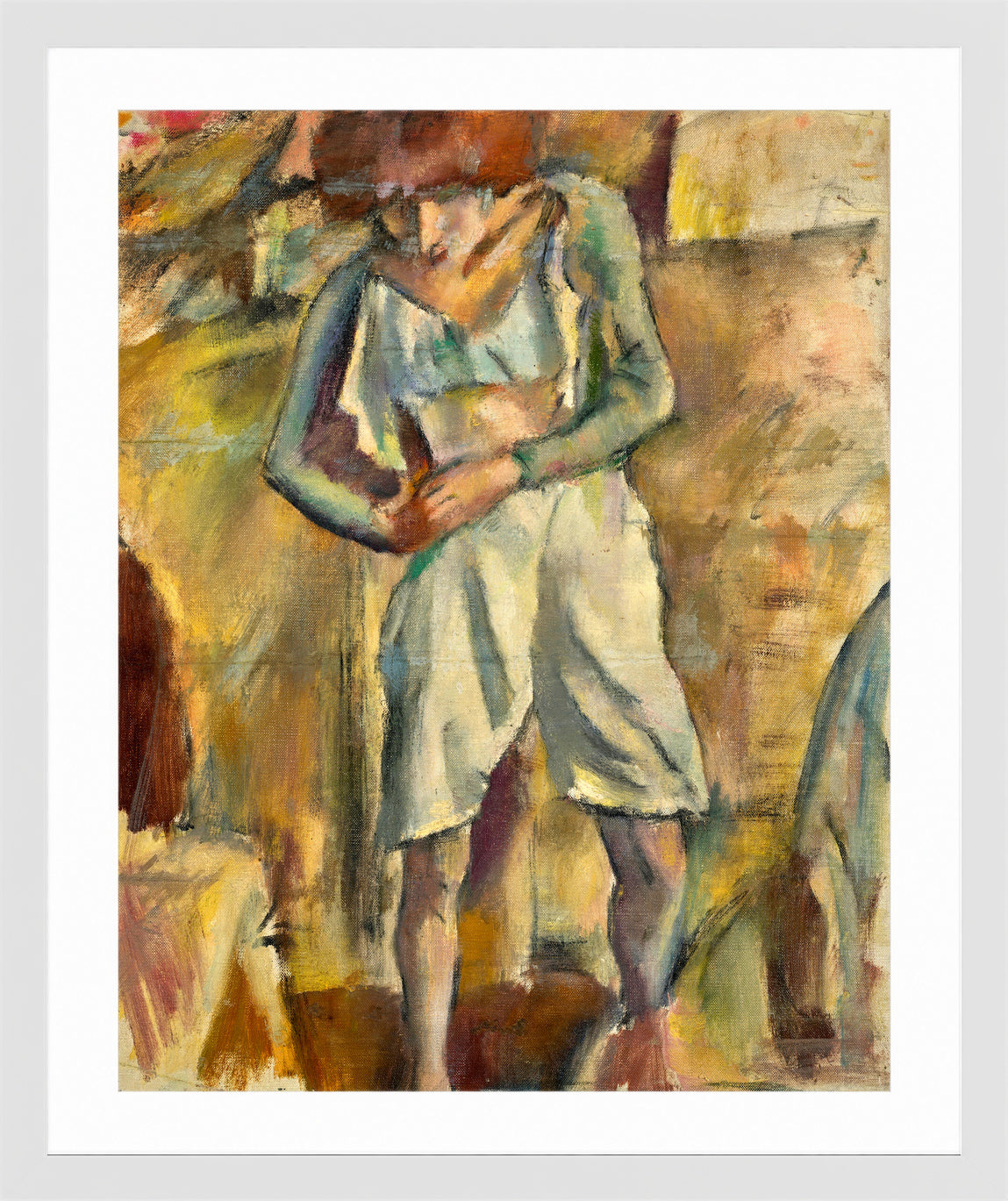 Jules Pascin Print, Hermine David s’habillant (1915) in a white frame
