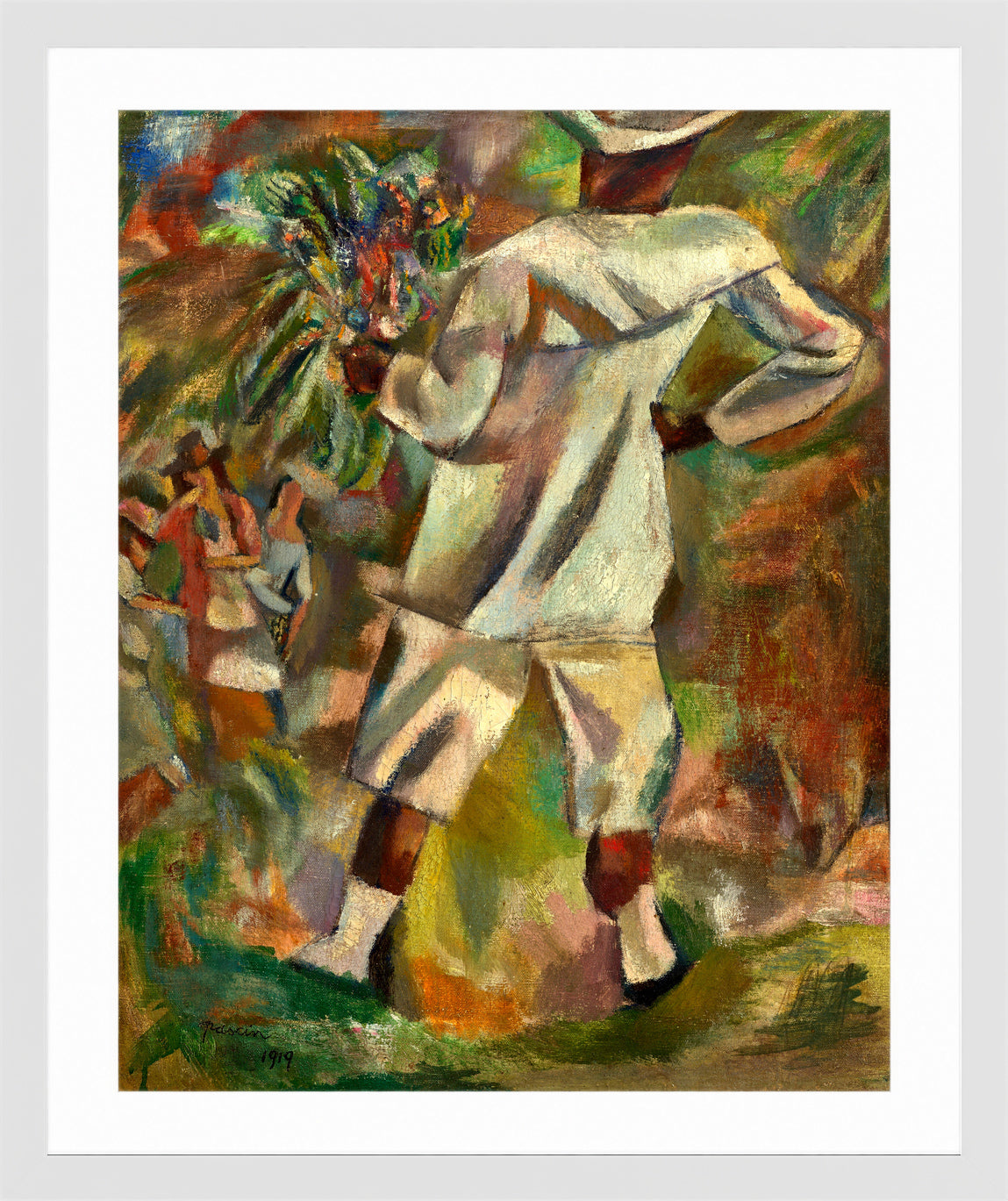 Jules Pascin Print, La visite du dimanche (1919) in a white frame