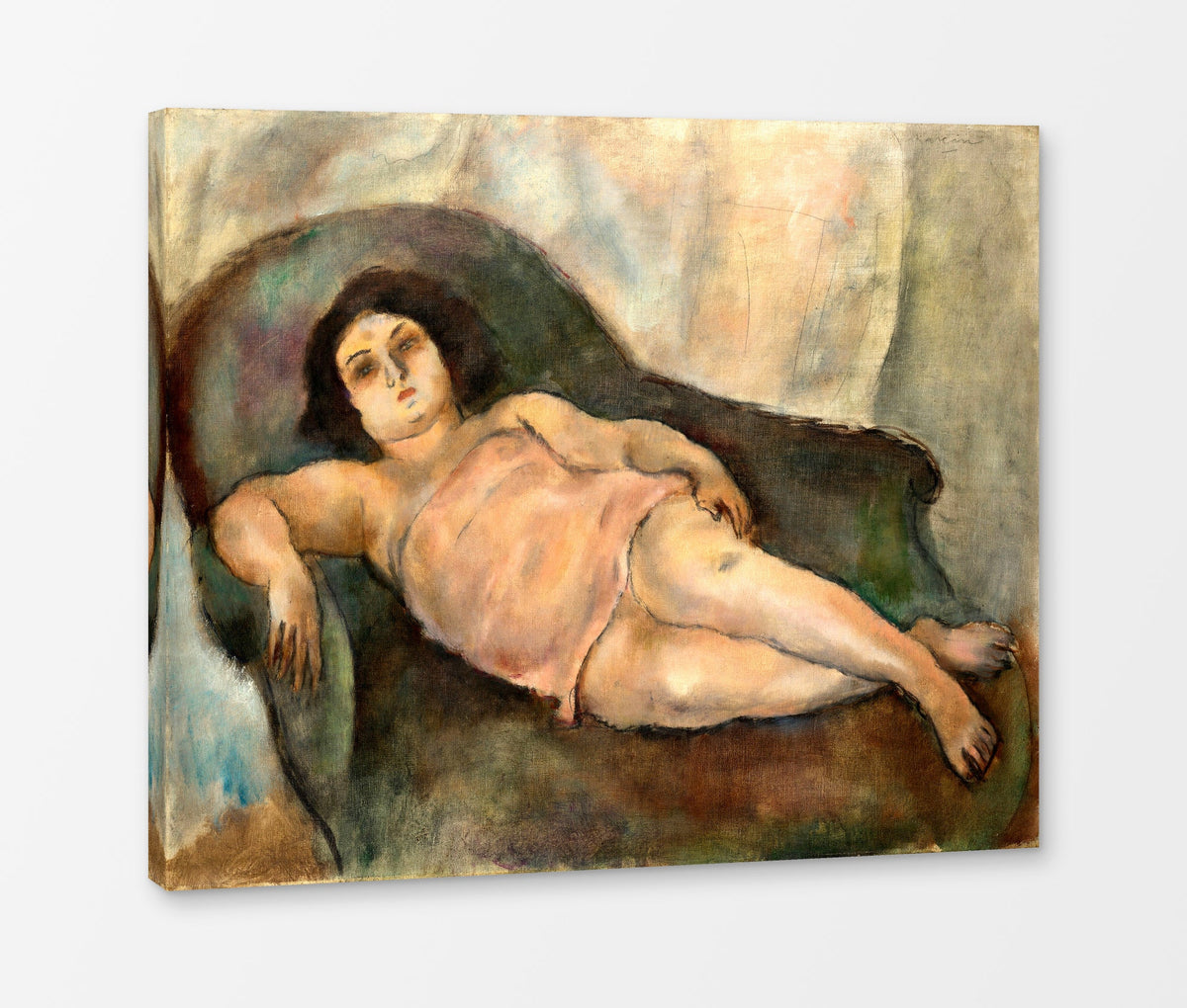 Jules Pascin Print, Le Modèle à la chemise rose (1925) as a ready-to-hang canvas panel