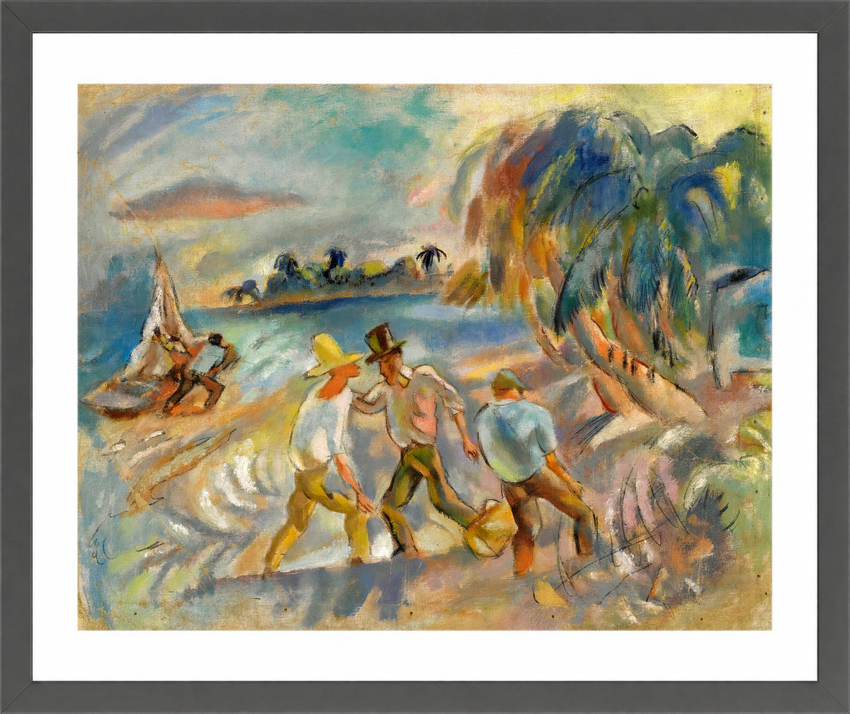 Jules Pascin Print, Les brigands in a dark grey frame