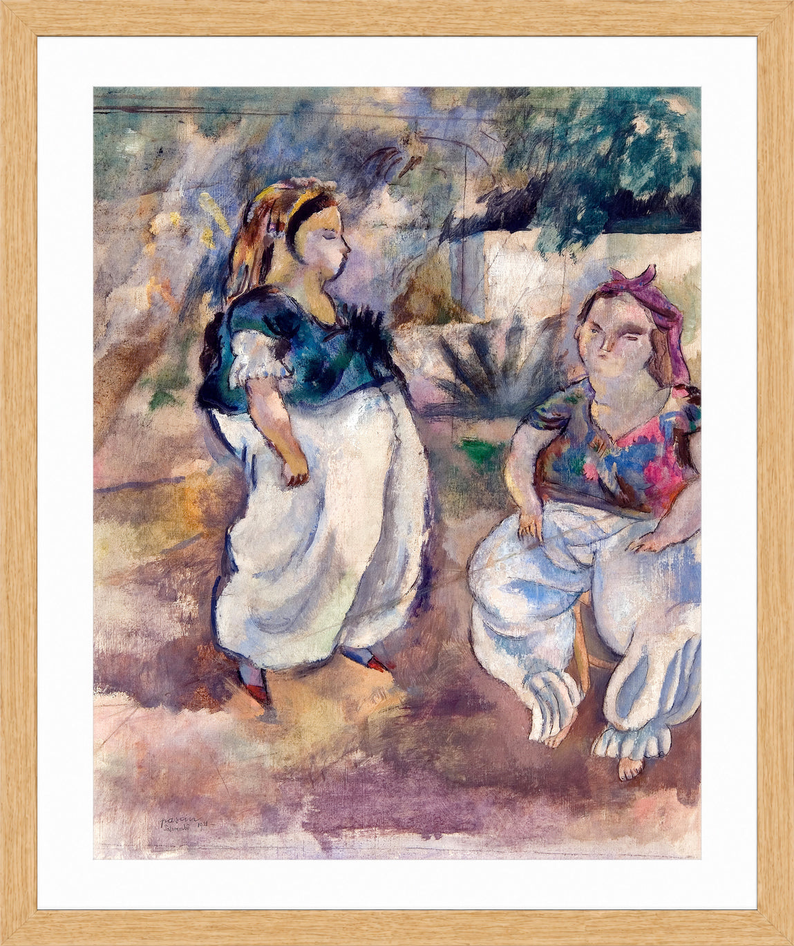 Jules Pascin Print, Les Tunisiennes (1921) in an oak frame
