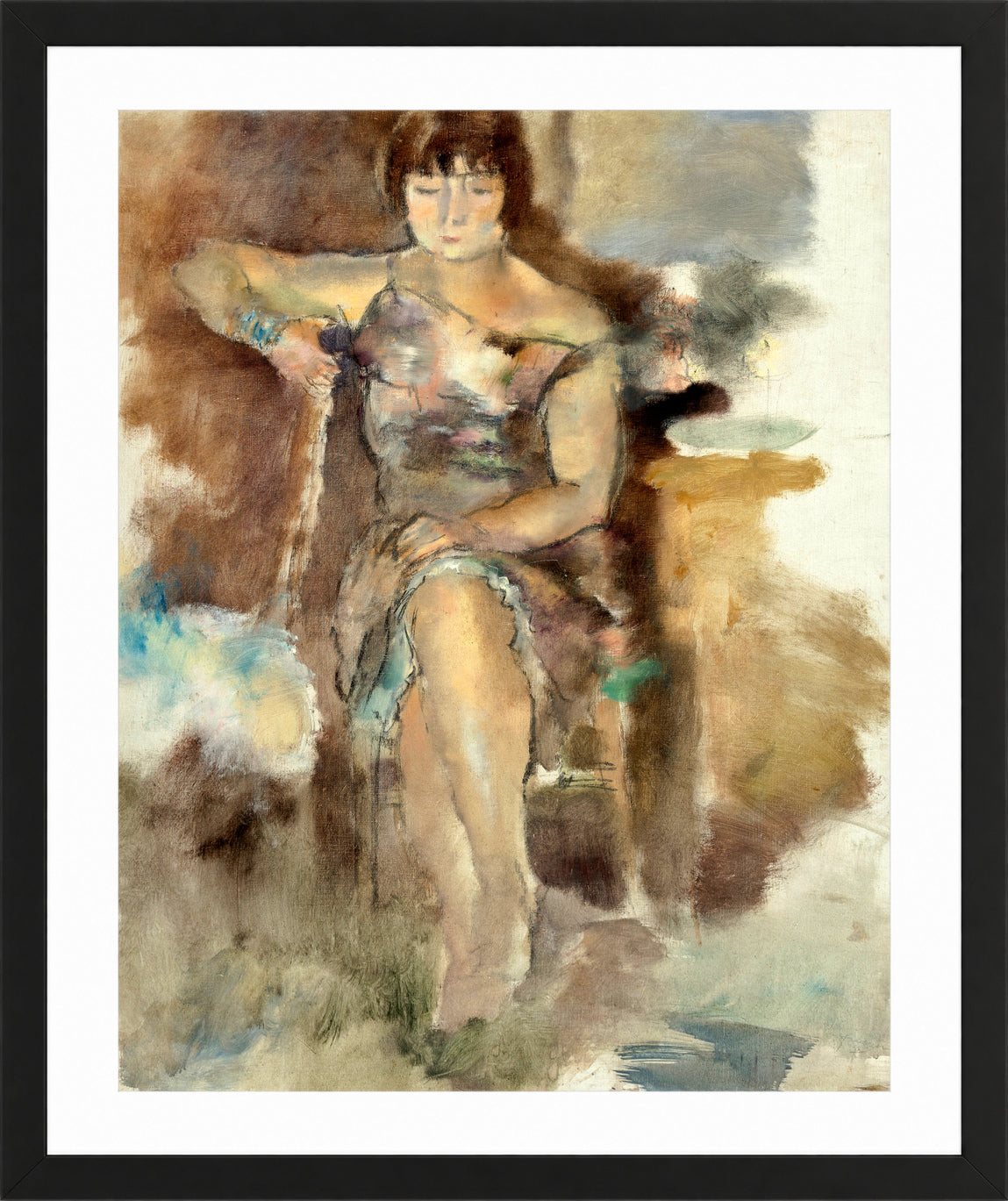 Jules Pascin Print, Lucy à Fontenay-aux-Roses (1928-29) in a black frame