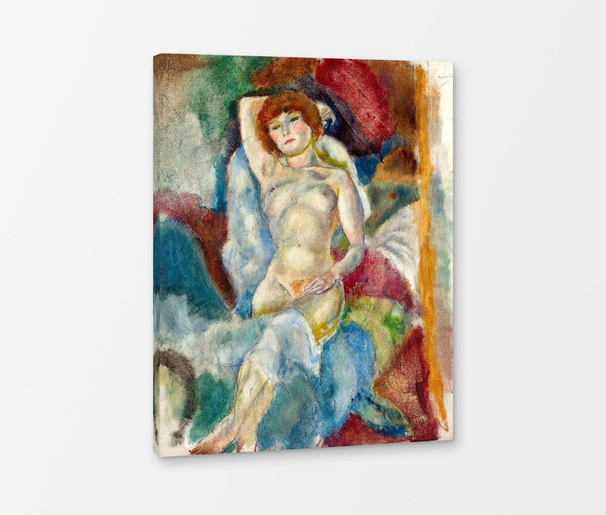 Jules Pascin Print, Nu, Le Bras Levé (1916) as a ready-to-hang canvas panel