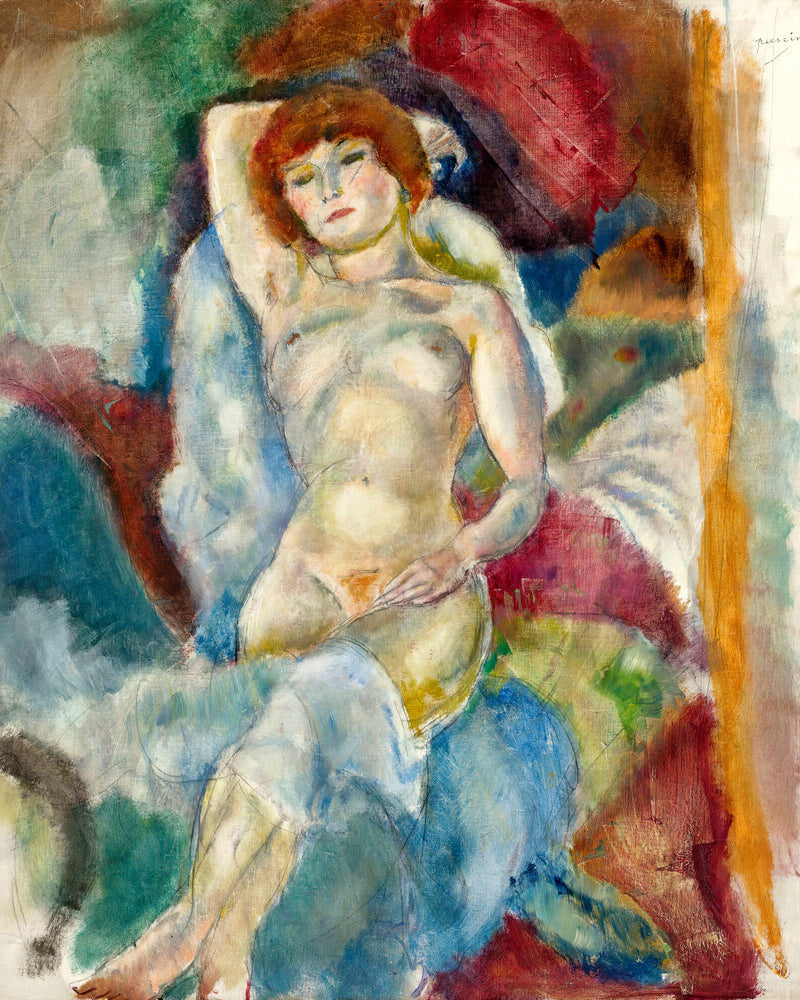 Jules Pascin Print, Nu, Le Bras Levé (1916) as an unframed print