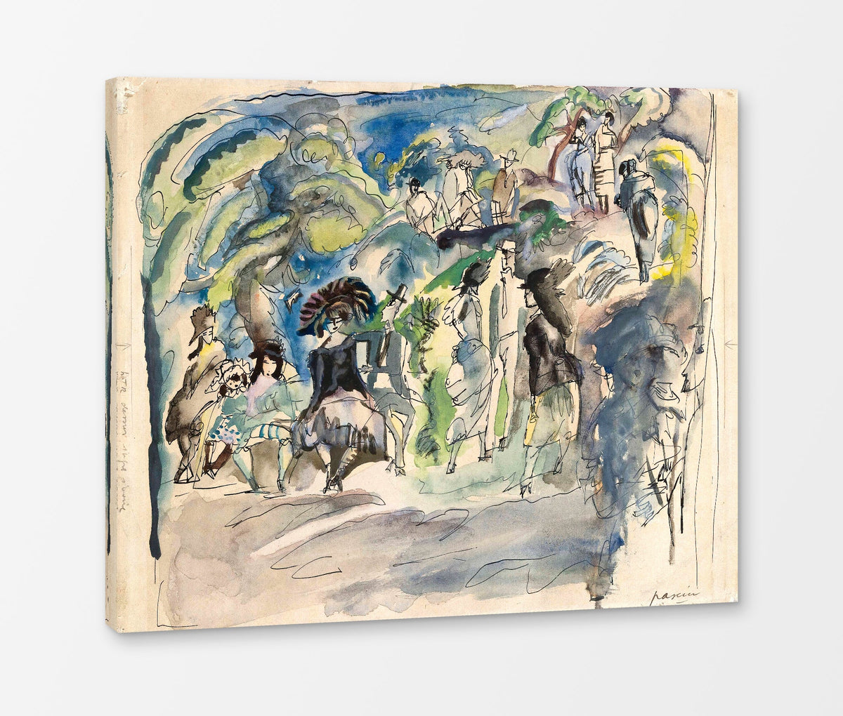 Jules Pascin Print, Parc à la Havanne (1917) as a ready-to-hang canvas panel