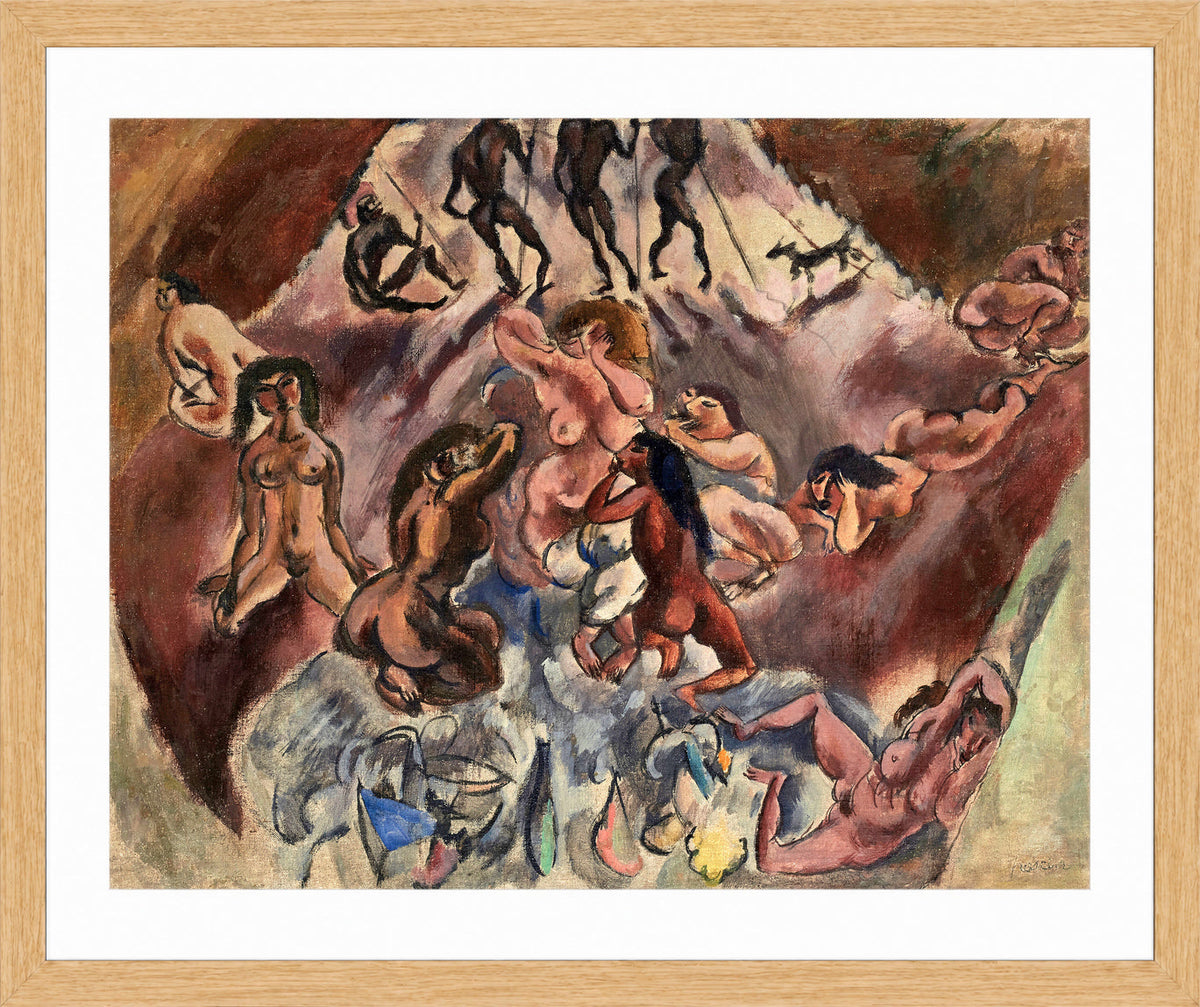 Jules Pascin Print, Réunion infernale (1919) in an oak frame