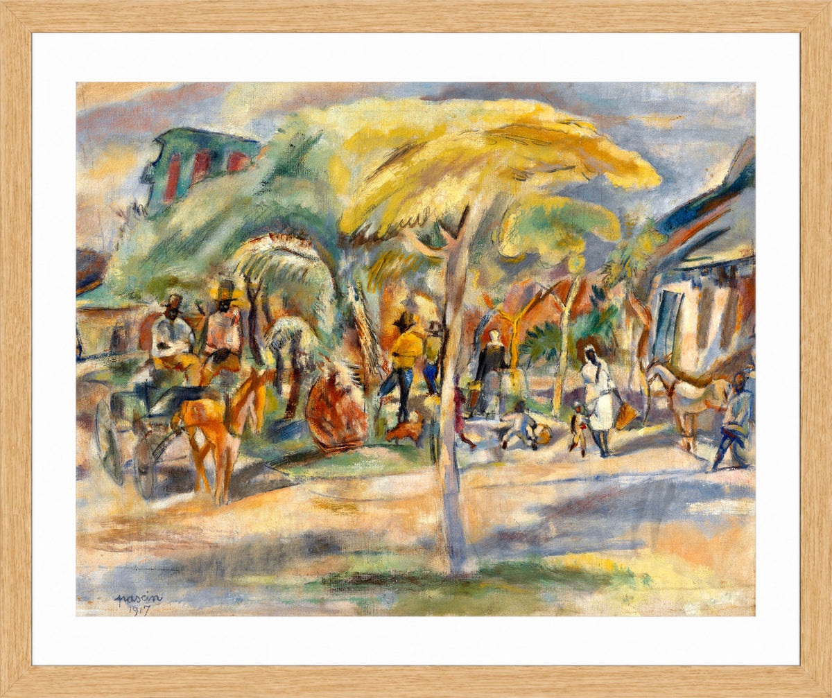 Jules Pascin Print, Southern Landscape (1917) in an oak frame