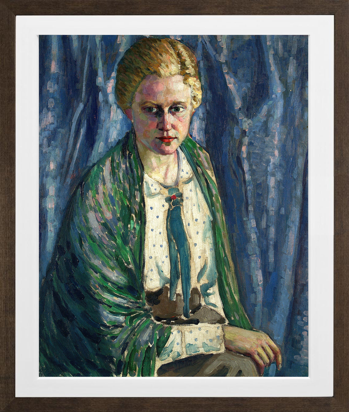 Portrait of Alma Koskel (1916–1917) by Konrad Mägi — brown frame
