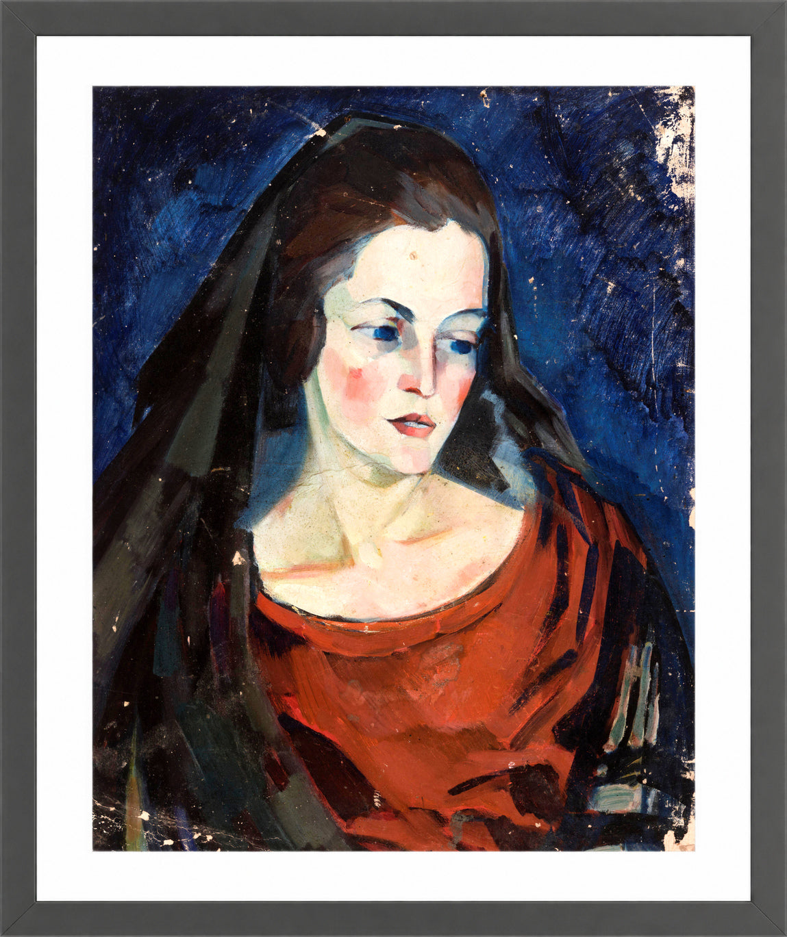 Portrait of a Woman (1923–1924) by Konrad Mägi — dark grey frame
