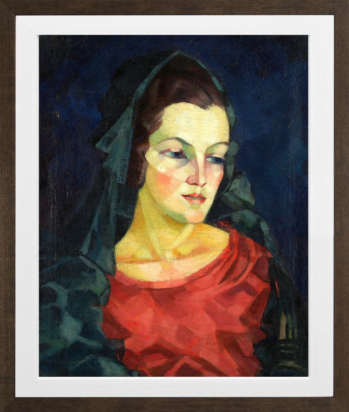 Portrait of Ludmilla Allik (1923–1924) by Konrad Mägi — brown frame