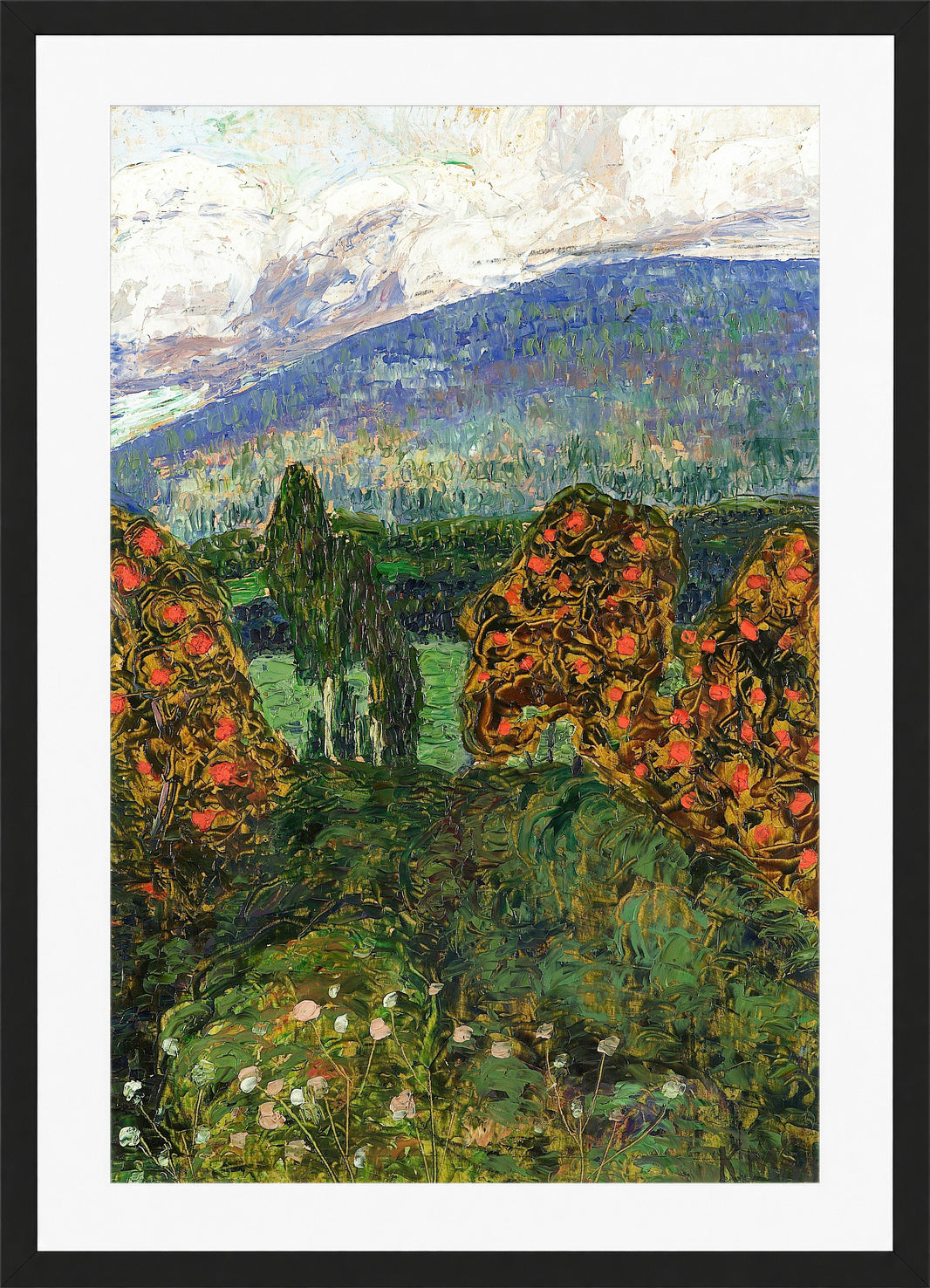 Norwegian Landscape (1908–1911) by Konrad Mägi — black frame