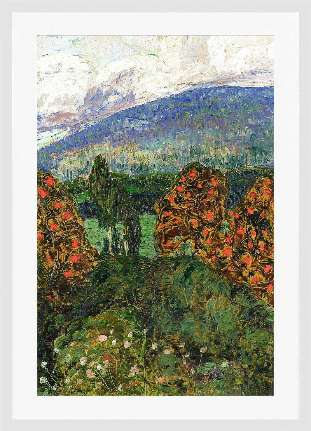Norwegian Landscape (1908–1911) by Konrad Mägi — white frame