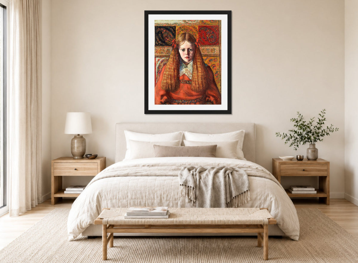 Portrait of a Norwegian Girl (1909) by Konrad Mägi — bedroom
